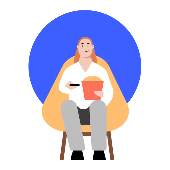girl popcorn TV streaming md svg